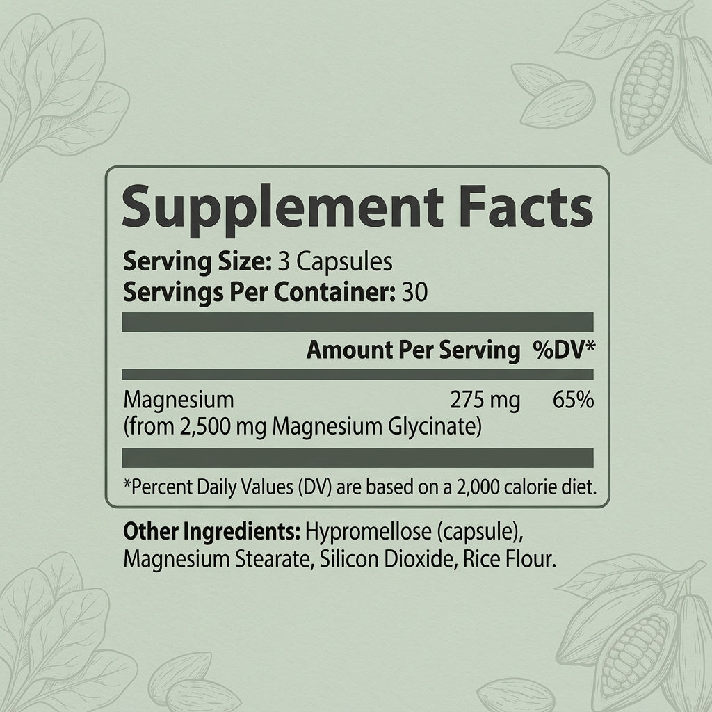 Magnesium Glycinate for Sleep, Stress & Muscle Relaxation  High Absorption, Gentle Formula