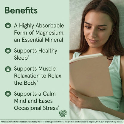 Magnesium Glycinate for Sleep, Stress & Muscle Relaxation  High Absorption, Gentle Formula